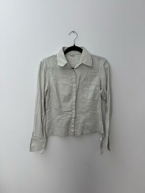 Borrelli Classic Long-Sleeve Button-Up Shirt in Light Gray